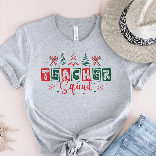 T-Shirt Grey / S Teacher Squad Red Green Boxes T-Shirt
