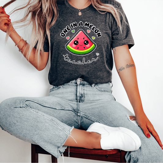 T-Shirt One In A Melon Teacher Watermelon T-Shirt