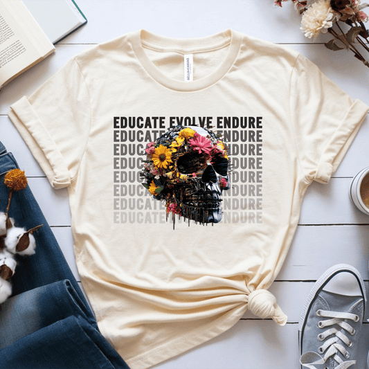 T-Shirt Soft Cream / S Educate Evolve Endure T-Shirt