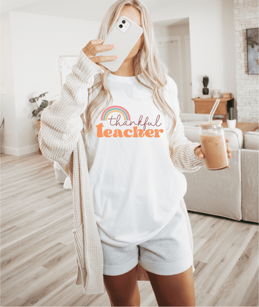 T-Shirt Thankful Teacher Rainbow T-Shirt