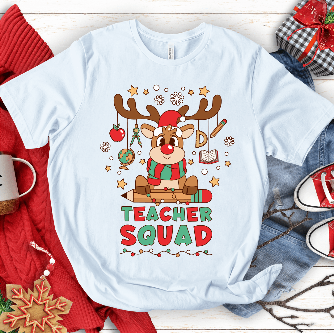 T-Shirt White / S Teacher Squad Reindeer T-Shirt