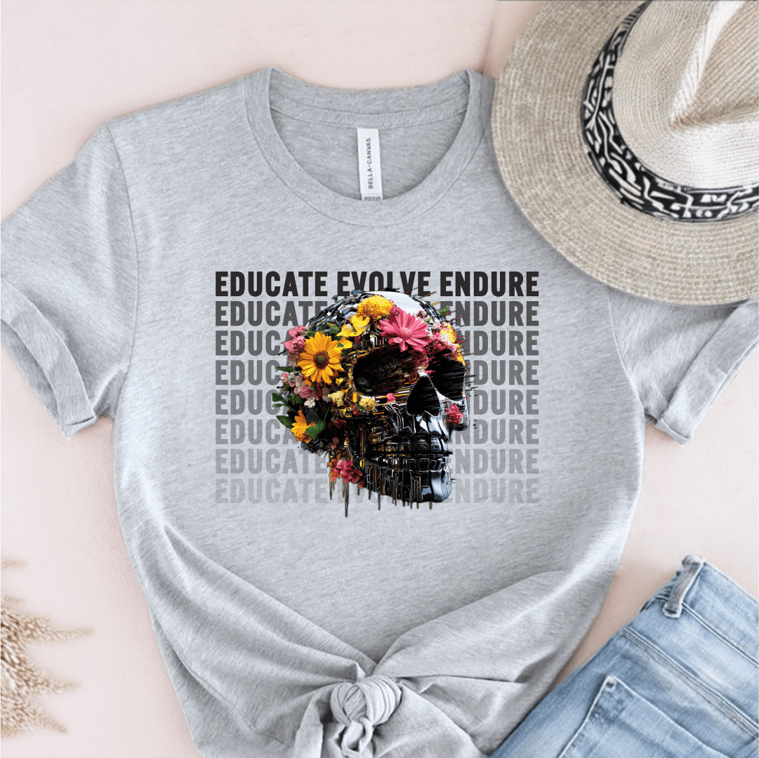 T-Shirt Athletic Heather / S Educate Evolve Endure T-Shirt