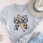 T-Shirt Athletic Heather / S Personalized Grade Pencil Checkered Bow T-Shirt