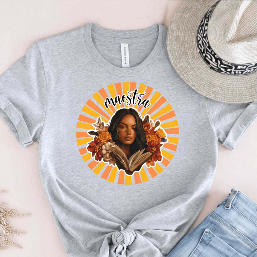 T-Shirt Athletic Heather / XS Maestra Girl Flowers T-Shirt