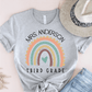 T-Shirt Athletic Heather / XS Personalized Name and Grade Pastel Rainbow T-Shirt