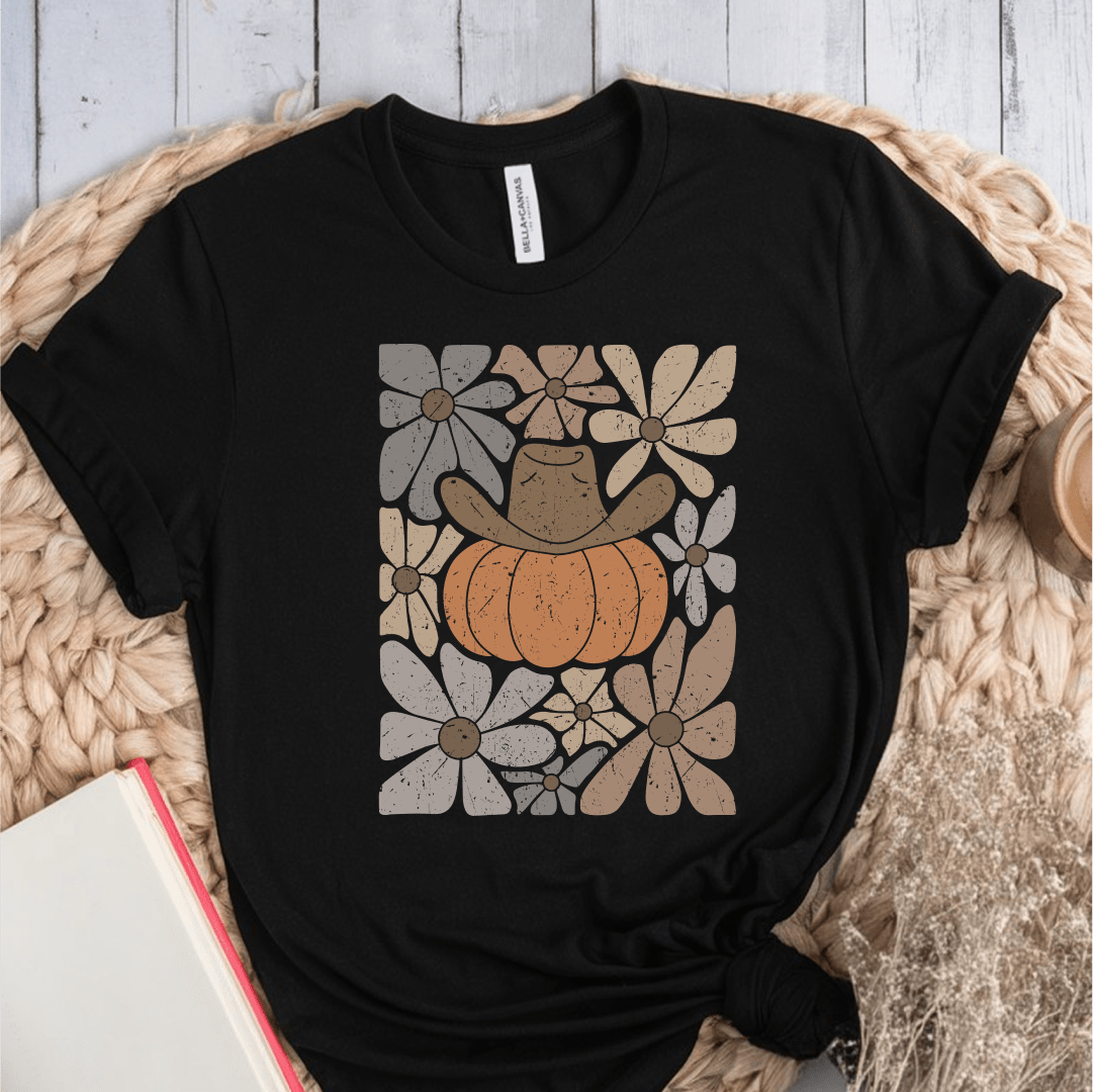 T-Shirt Black / S Boho Fall Pumpkin T-Shirt