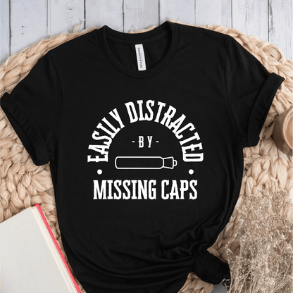 T-Shirt Black / S Easily Distracted By Missing Caps T-Shirt