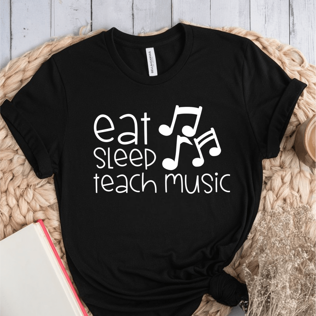 T-Shirt Black / S Eat Sleep Teach Music T-Shirt