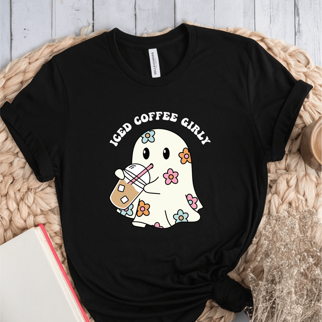 T-Shirt Black / S Iced Coffee Girly Ghost T-Shirt