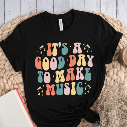 T-Shirt Black / S Its A Good Day To Make Music (Pastel) T-Shirt