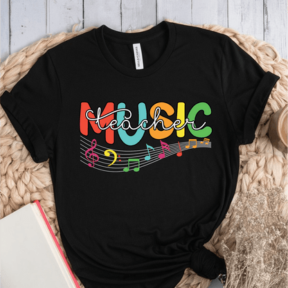 T-Shirt Black / S Music Teacher Colorful T-Shirt