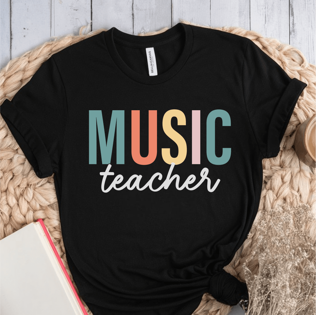 T-Shirt Black / S Music Teacher Pastel Block T-Shirt