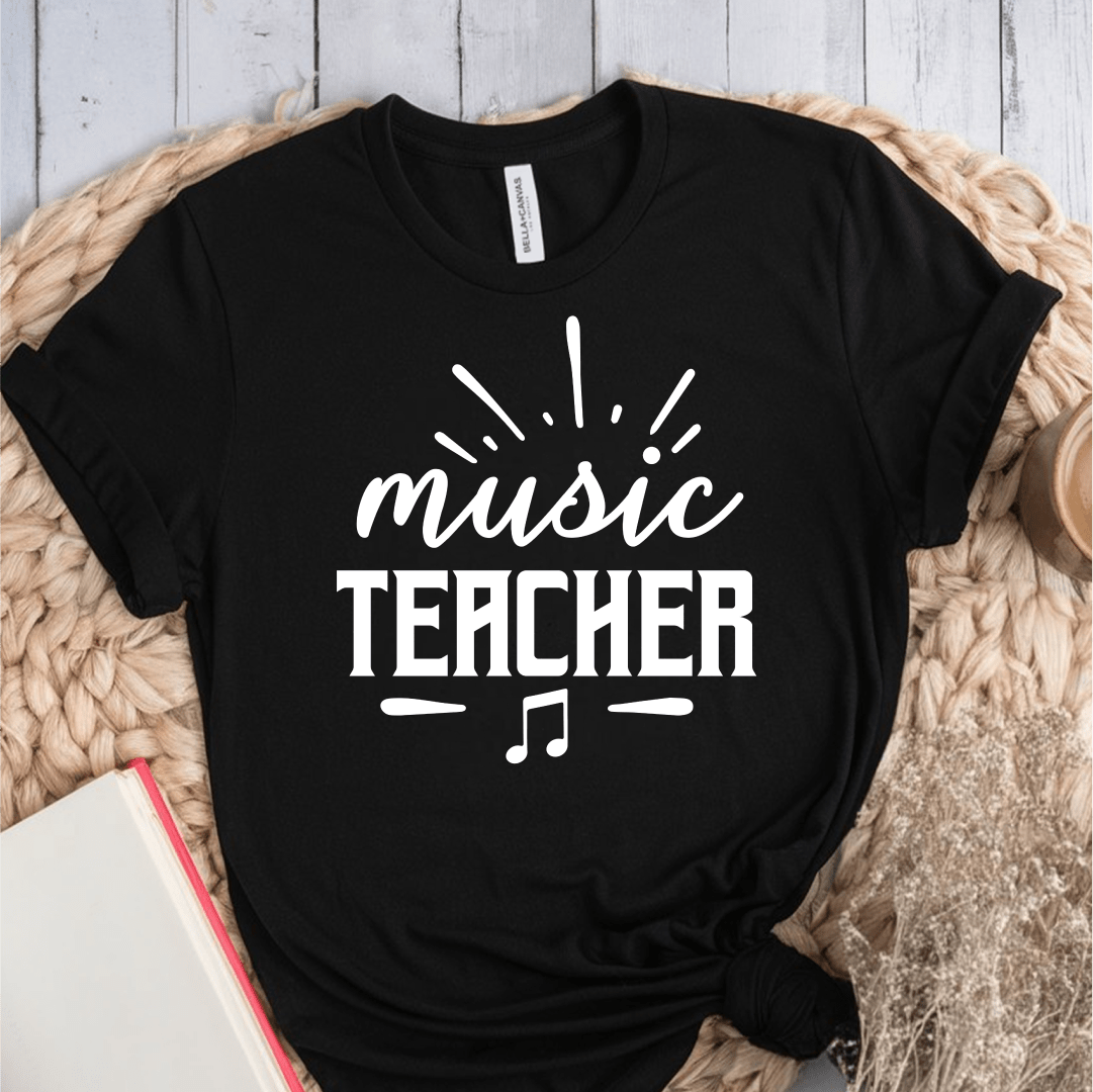 T-Shirt Black / S Music Teacher Text T-Shirt