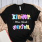 T-Shirt Black / S Personalized Name And Grade Pastel Flower Heart Cute T-Shirt