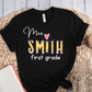 T-Shirt Black / S Personalized Name And Grade Pencil Heart T-Shirt
