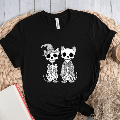 T-Shirt Black / S Skeleton Cat Dog T-Shirt