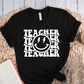T-Shirt Black / S Teacher Wavy Groovy Text Lightning Smile T-Shirt