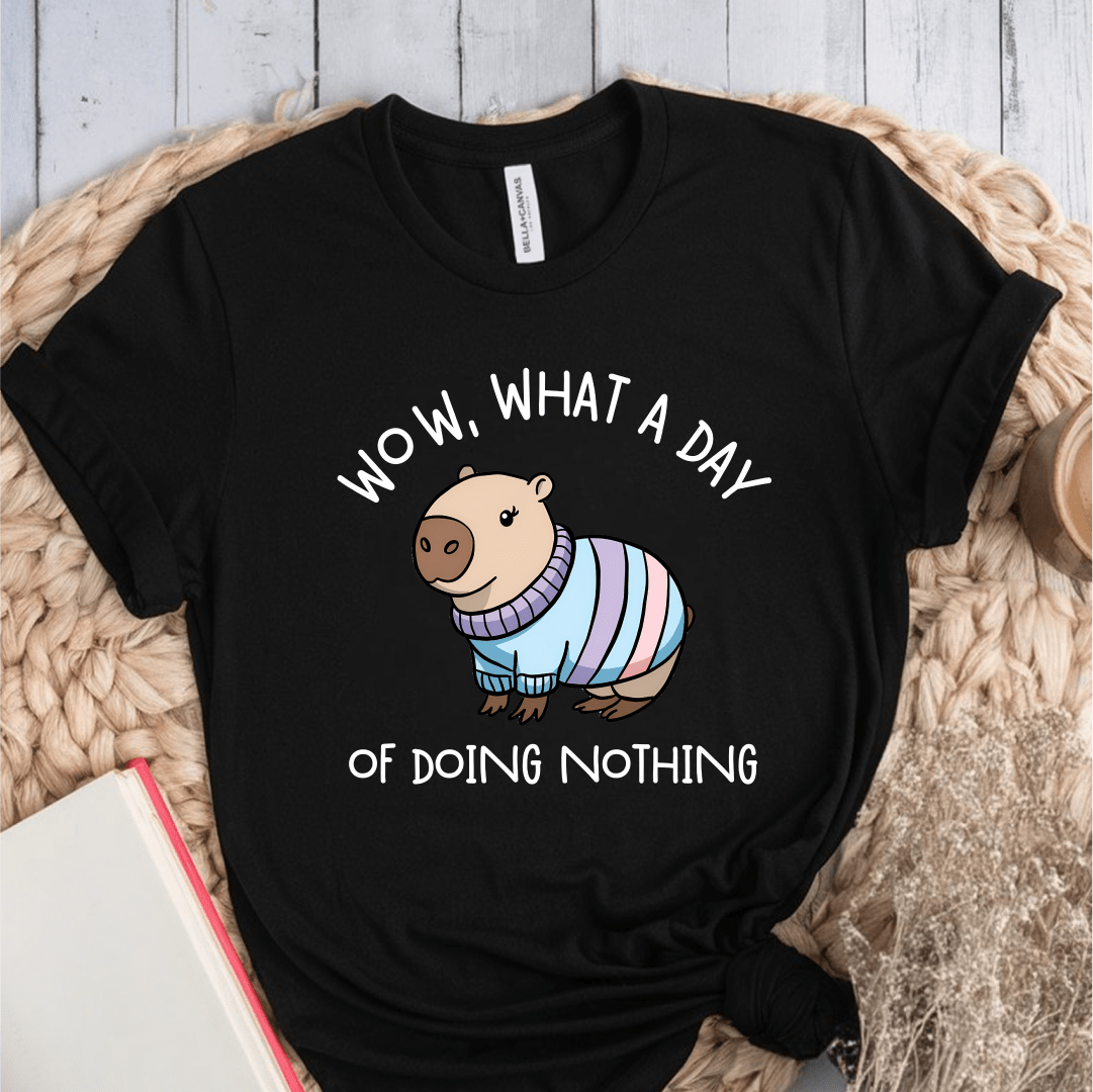 T-Shirt Black / S Wow What A Day Of Doing Nothing T-Shirt