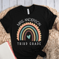 T-Shirt Black / XS Personalized Name and Grade Pastel Rainbow T-Shirt