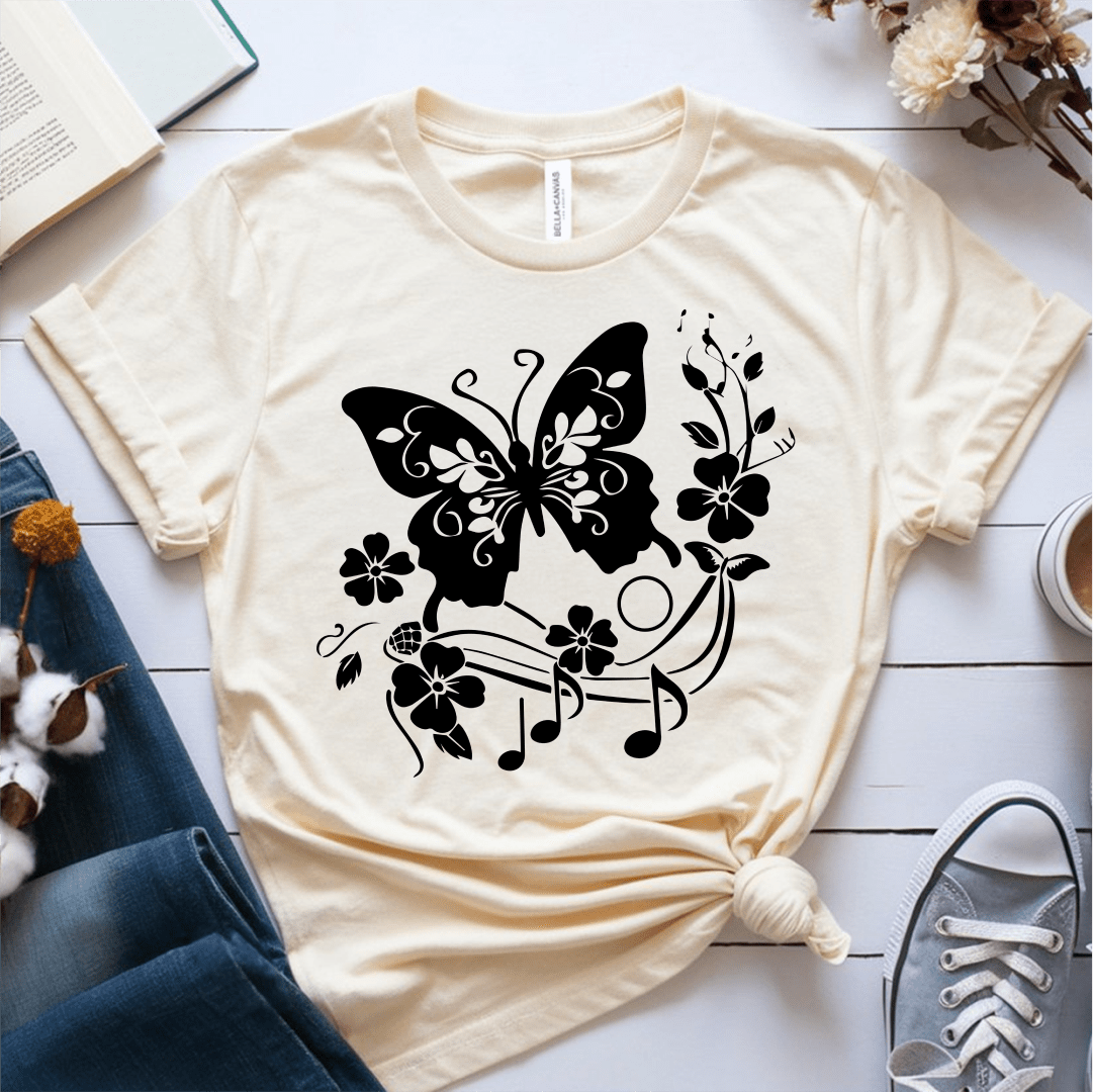 T-Shirt Cream / S Butterfly Note T-Shirt