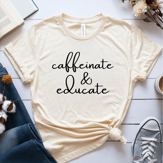 T-Shirt Cream / S Caffeinate & Educate T-Shirt