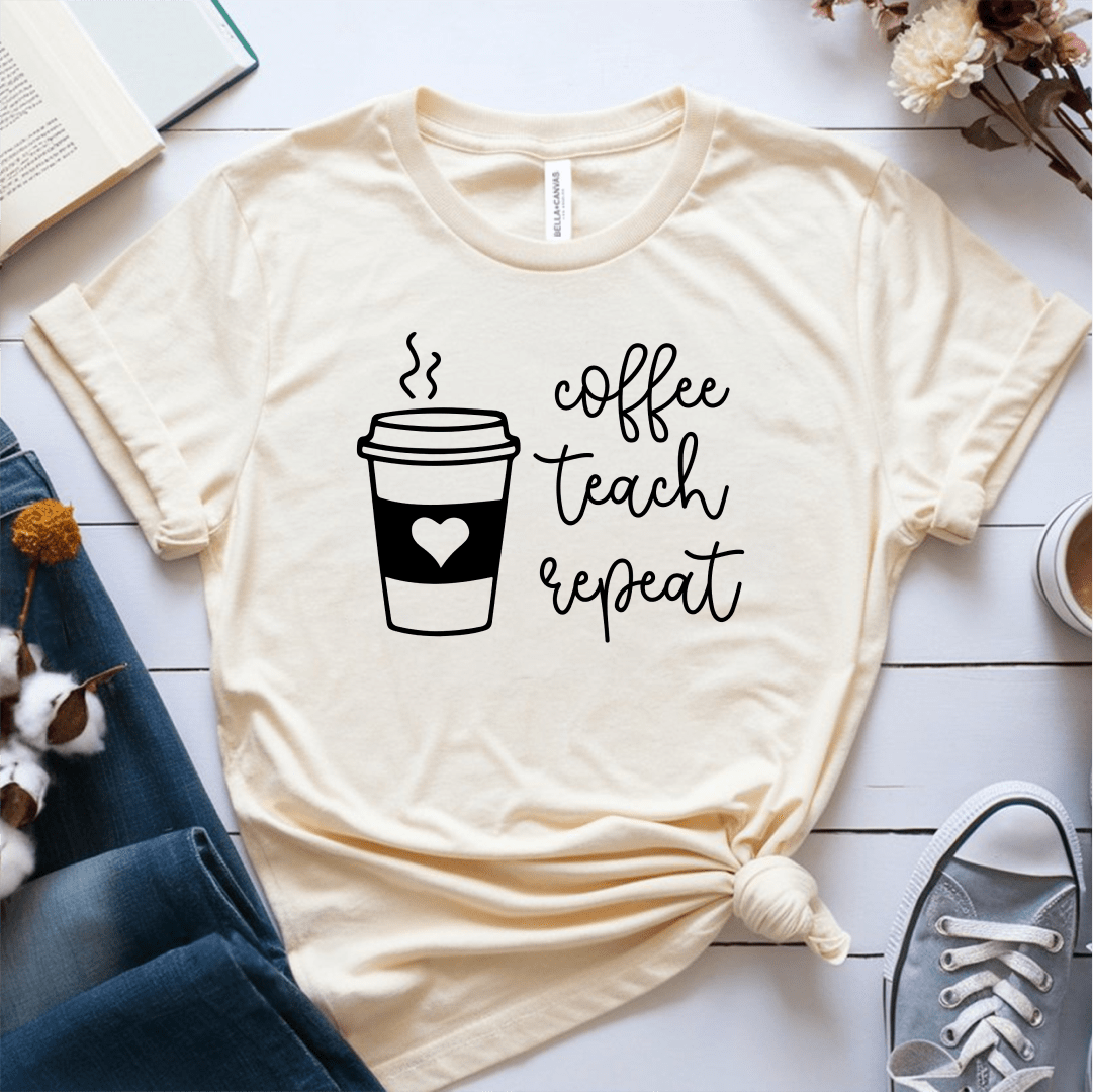 T-Shirt Cream / S Coffee Teach Repeat T-Shirt