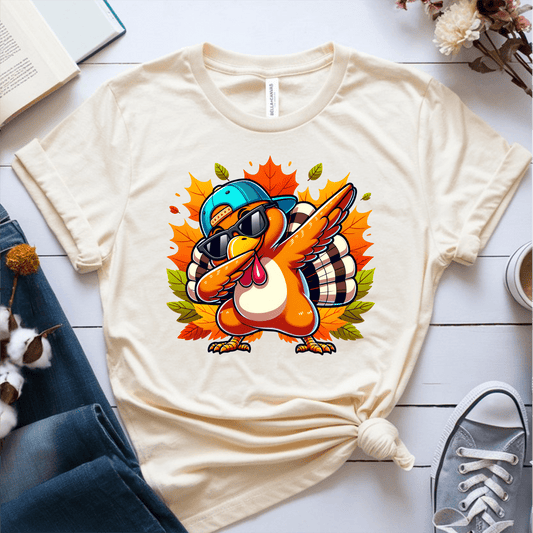 T-Shirt Cream / S Dabbing Turkey T-Shirt