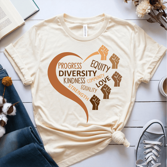 T-Shirt Cream / S Diversity Heart Skin Color T-Shirt