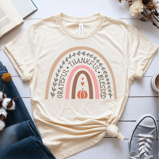 T-Shirt Cream / S Grateful Thankful Blessed T-Shirt