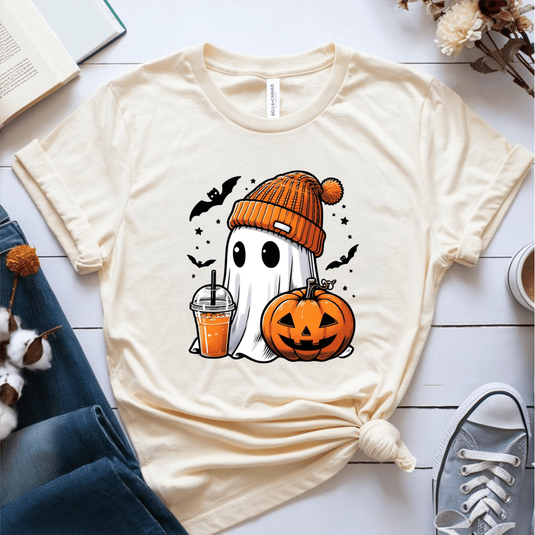 T-Shirt Cream / S Halloween Ghost Fall T-Shirt