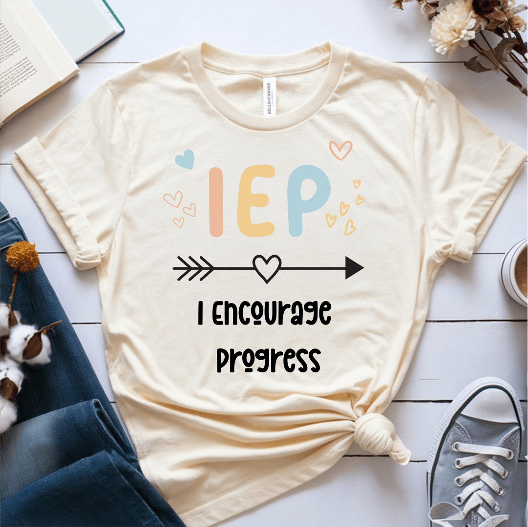 T-Shirt Cream / S I Encourage Progress IEP T-Shirt