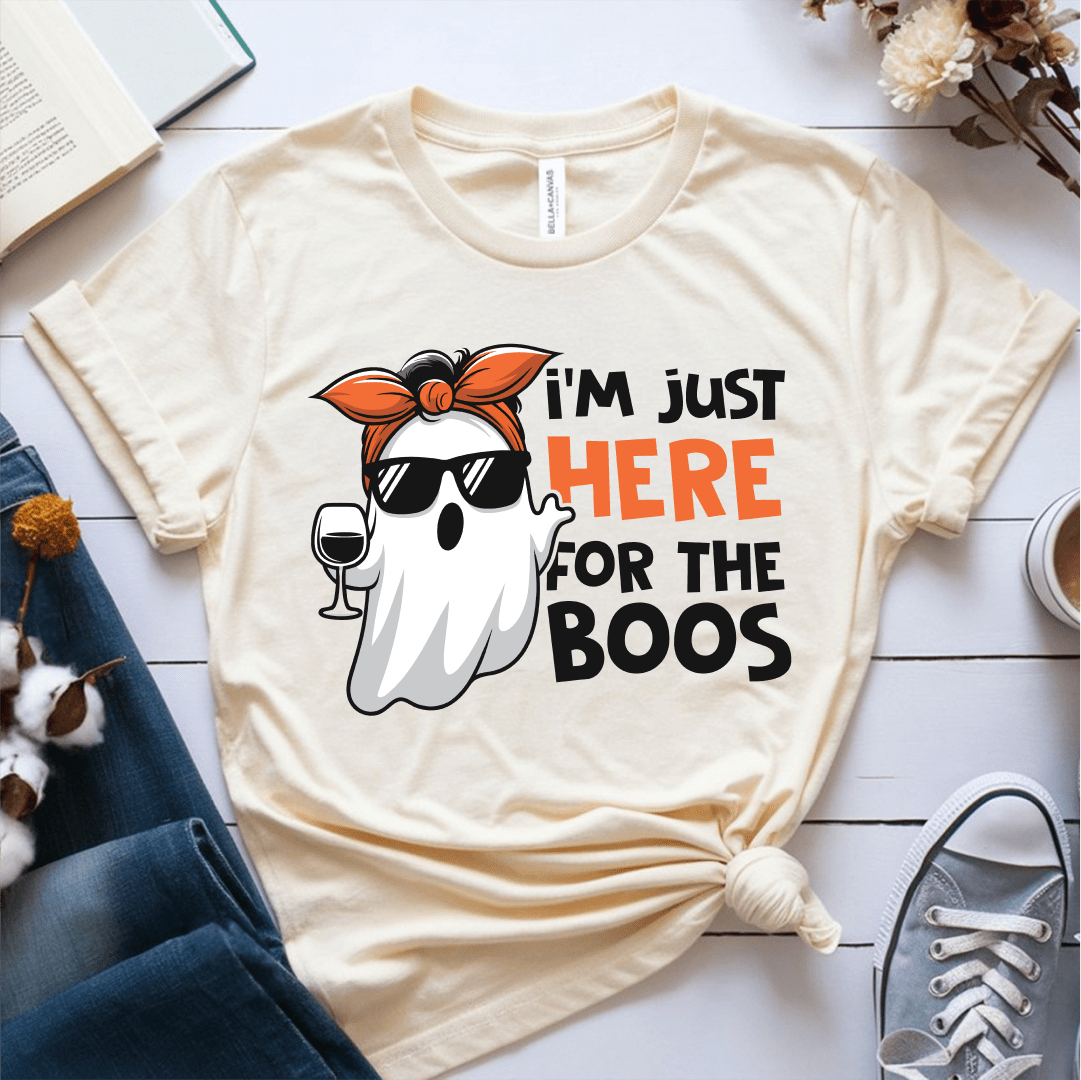 T-Shirt Cream / S I'm Just Here For The Boos T-Shirt