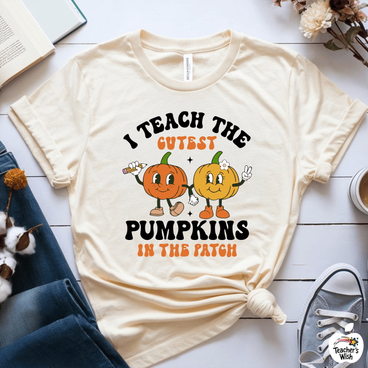 T-Shirt Cream / S I Teach The Cutest Pumpkins In This Patch T-Shirt