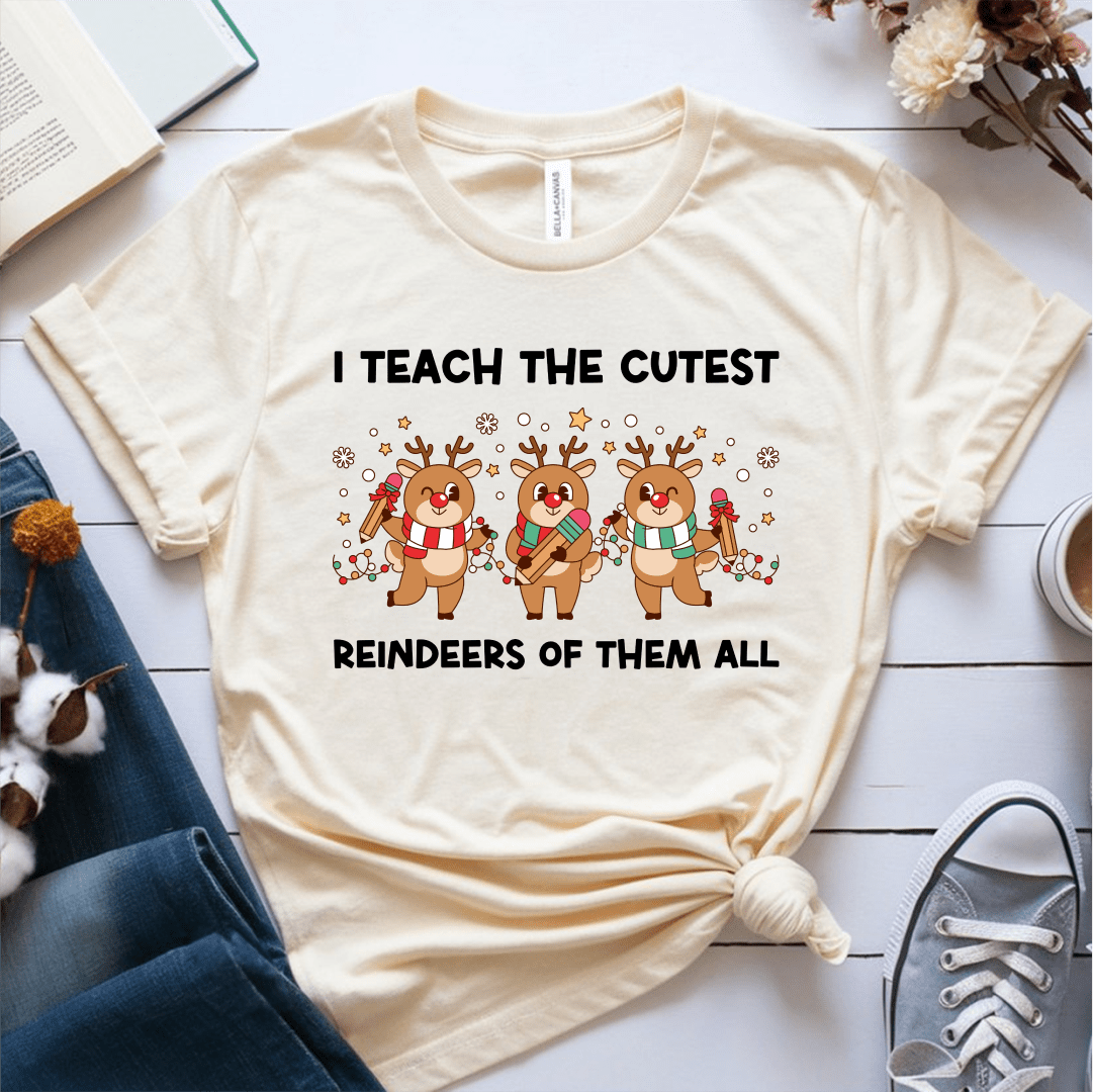 T-Shirt Cream / S I Teach The Cutest Reindeers T-Shirt