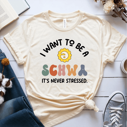 T-Shirt Cream / S I Want To Be A Schwa T-Shirt