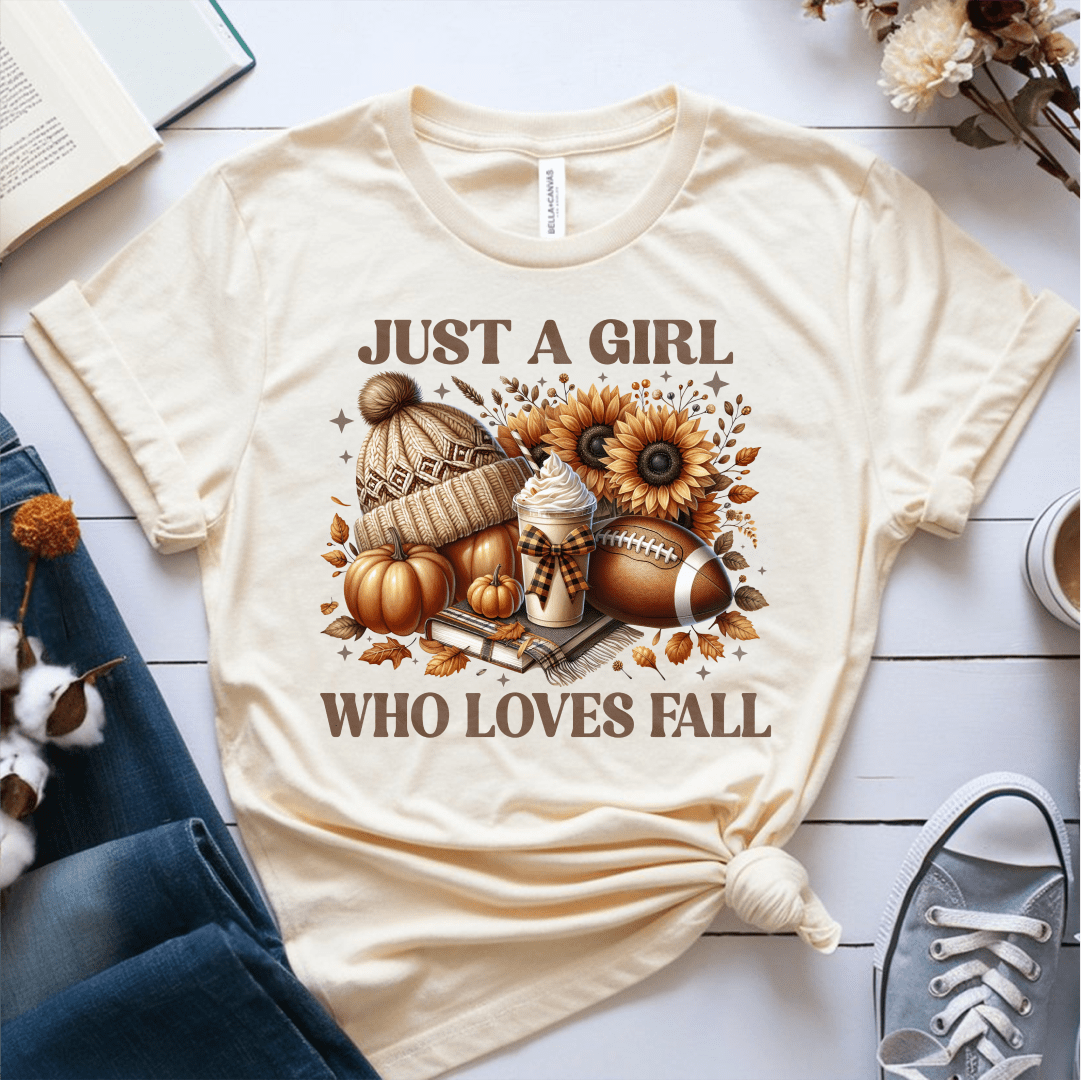 T-Shirt Cream / S Just A Girl Who Loves Fall T-Shirt