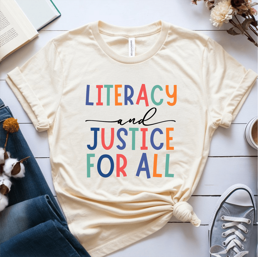T-Shirt Cream / S Literacy and Justice For All T-Shirt