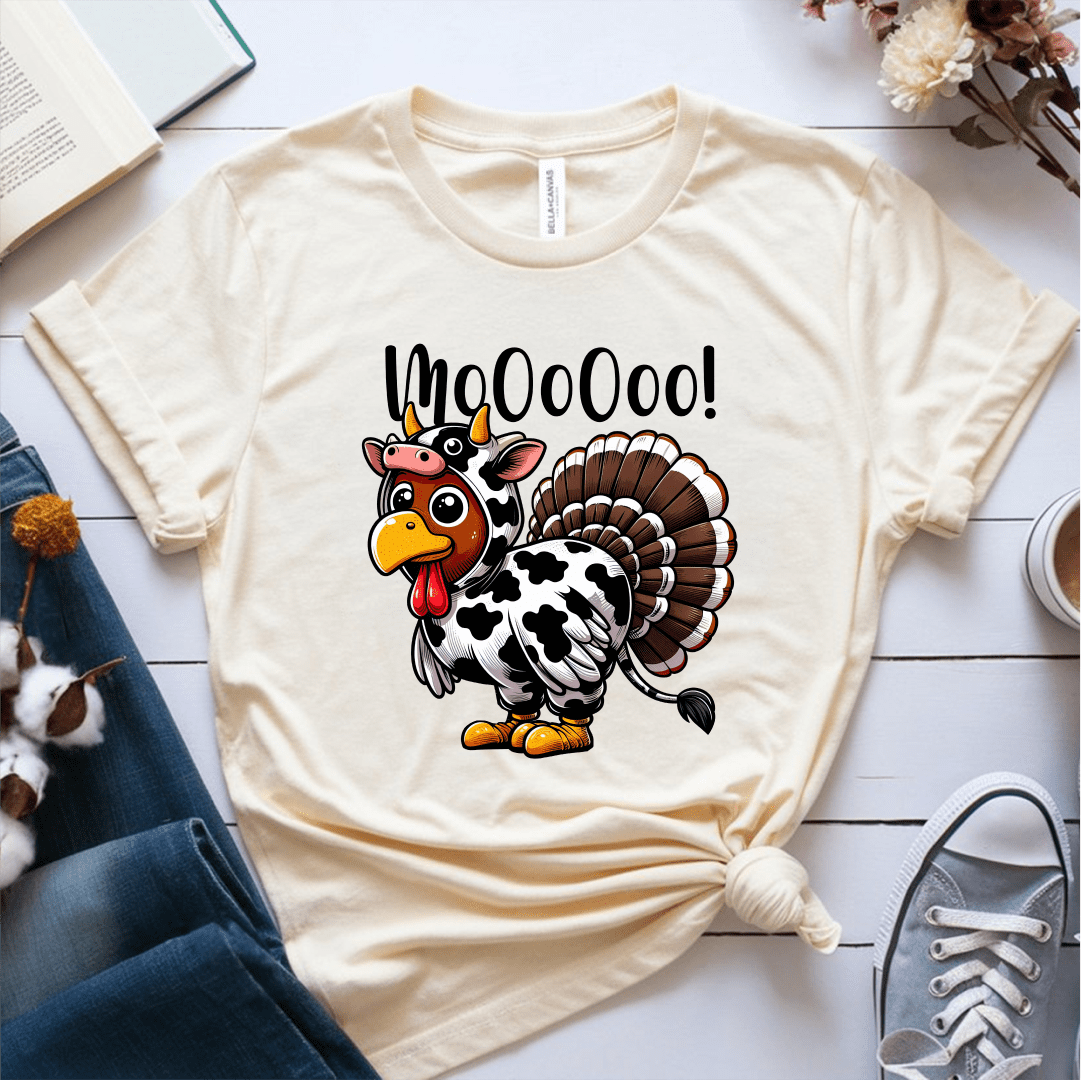 T-Shirt Cream / S Moo Turkey Cow T-Shirt