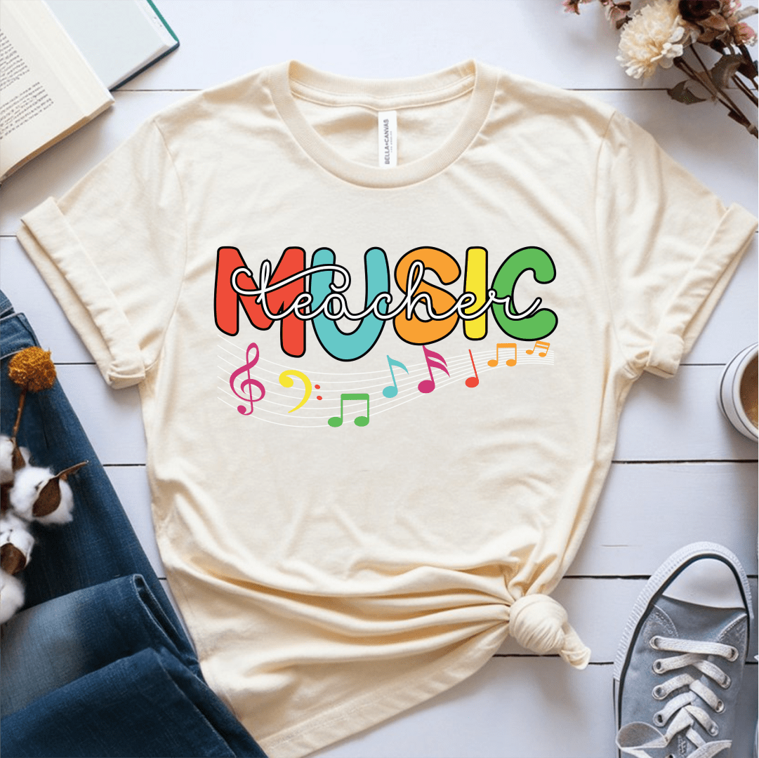 T-Shirt Cream / S Music Teacher Colorful T-Shirt