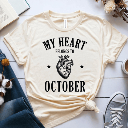 T-Shirt Cream / S My Heart Belongs to October T-Shirt