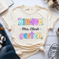 T-Shirt Cream / S Personalized Name And Grade Pastel Flower Heart Cute T-Shirt