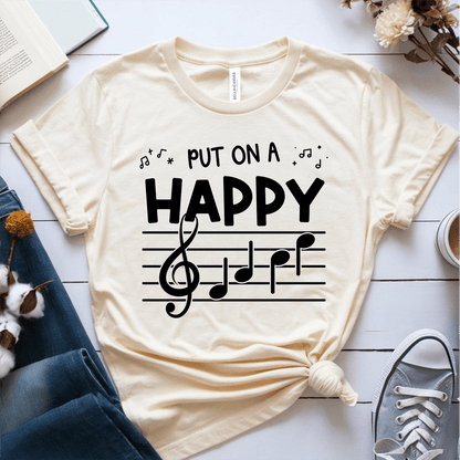 T-Shirt Cream / S Put On A Happy Face (Music) T-Shirt