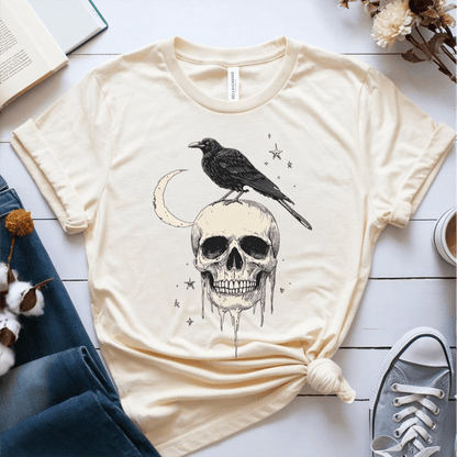 T-Shirt Cream / S Raven Skull T-Shirt