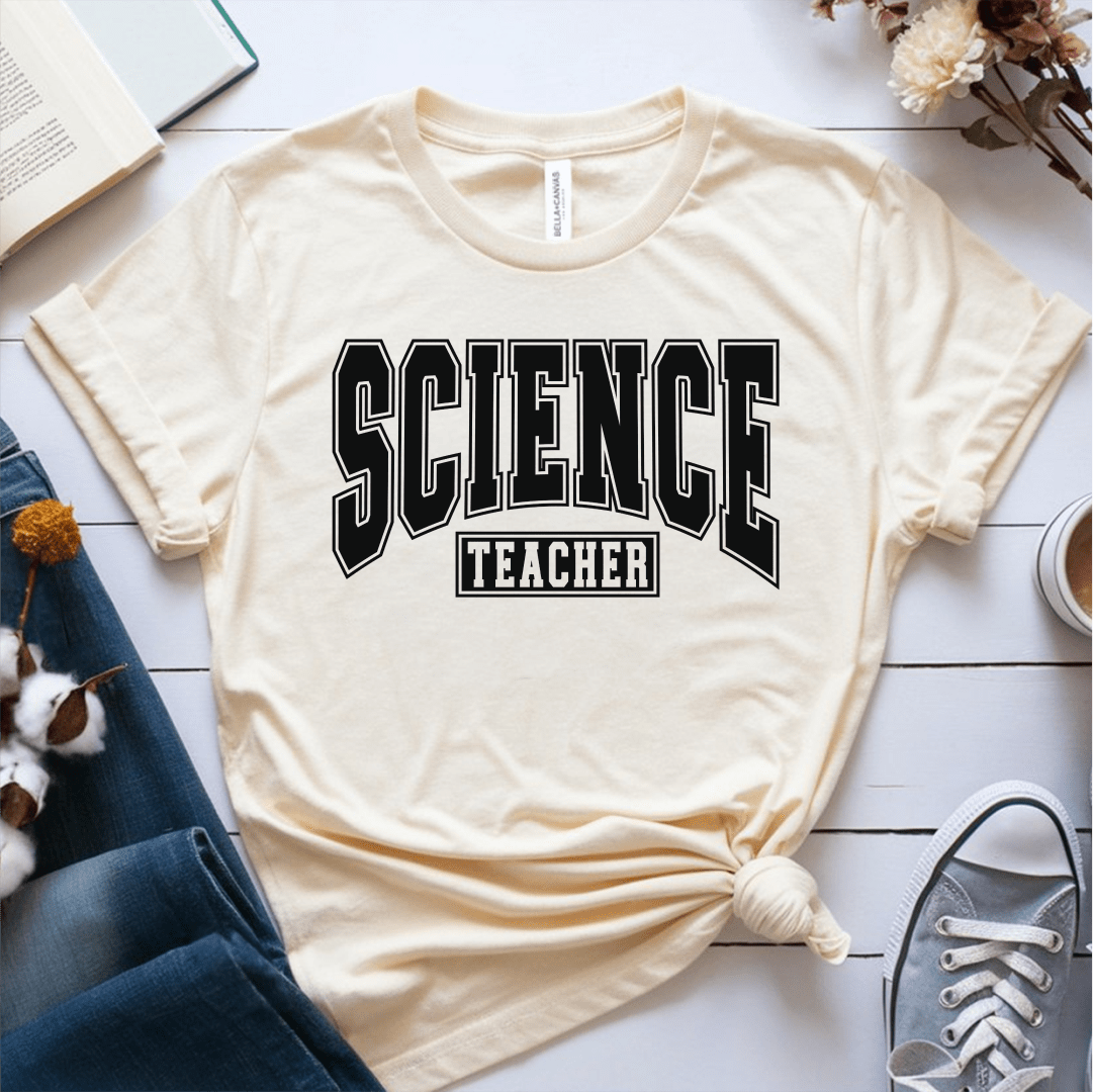T-Shirt Cream / S Science Teacher Athletic T-Shirt
