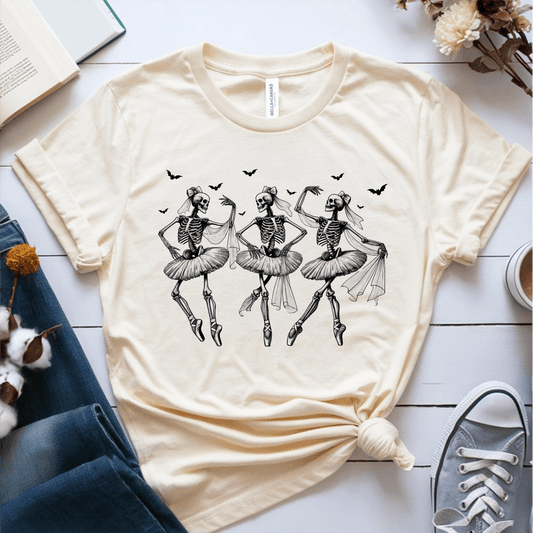 T-Shirt Cream / S Skeleton Ballerina T-Shirt