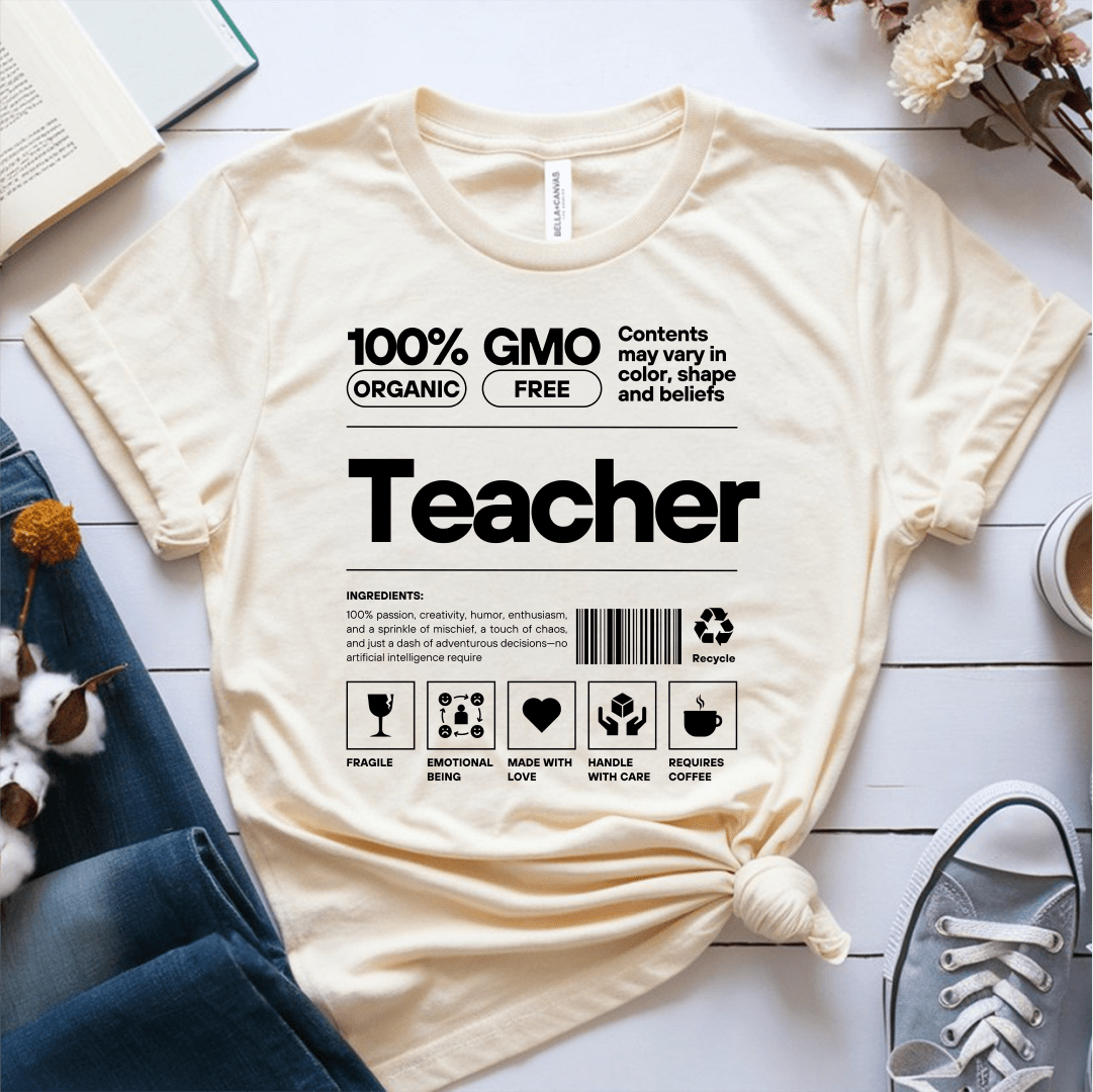 T-Shirt Cream / S Teacher GMO Description T-Shirt
