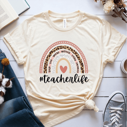 T-Shirt Cream / S Teacher Life Rainbow T-Shirt