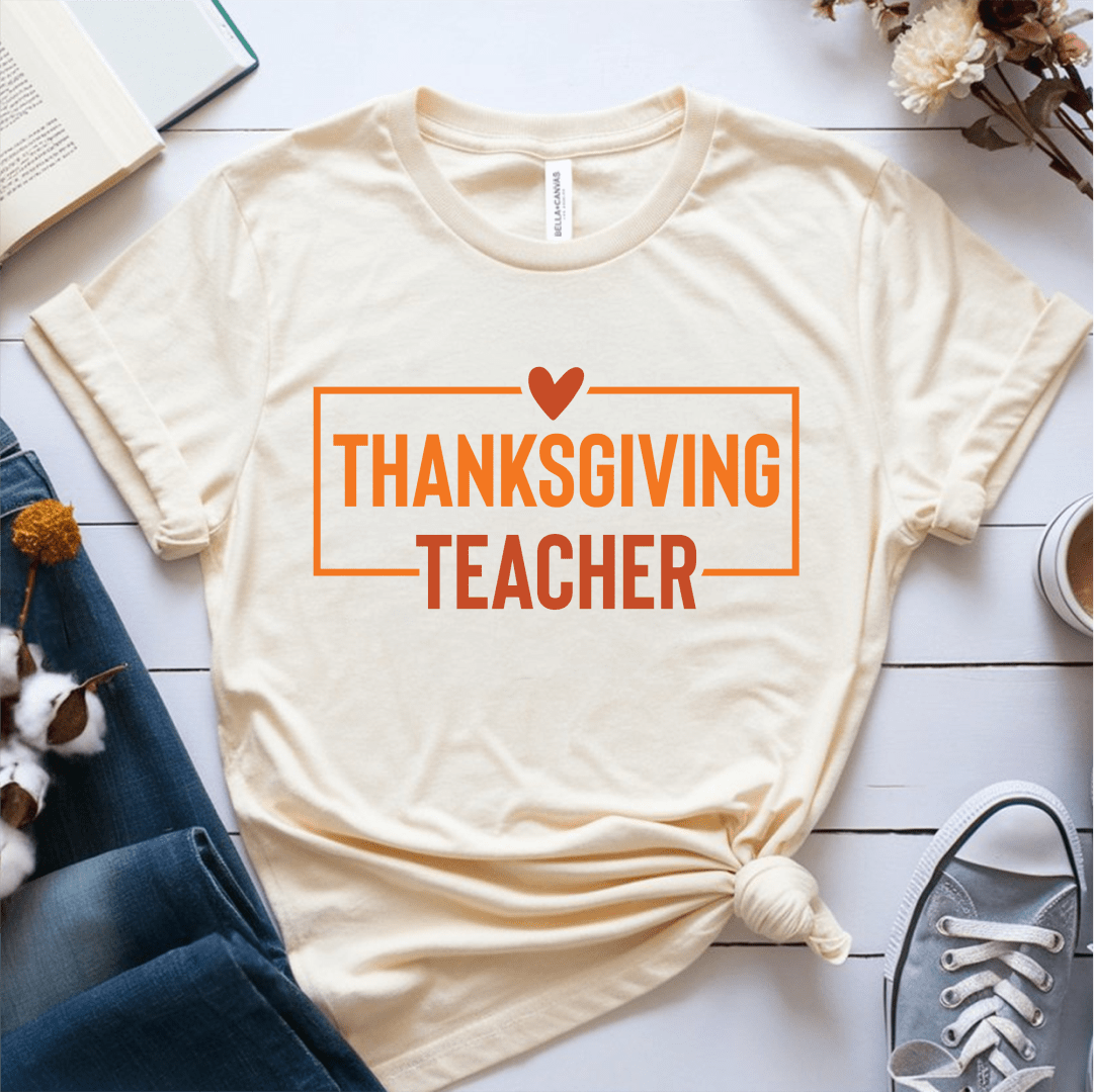 T-Shirt Cream / S Thanksgiving Teacher T-Shirt