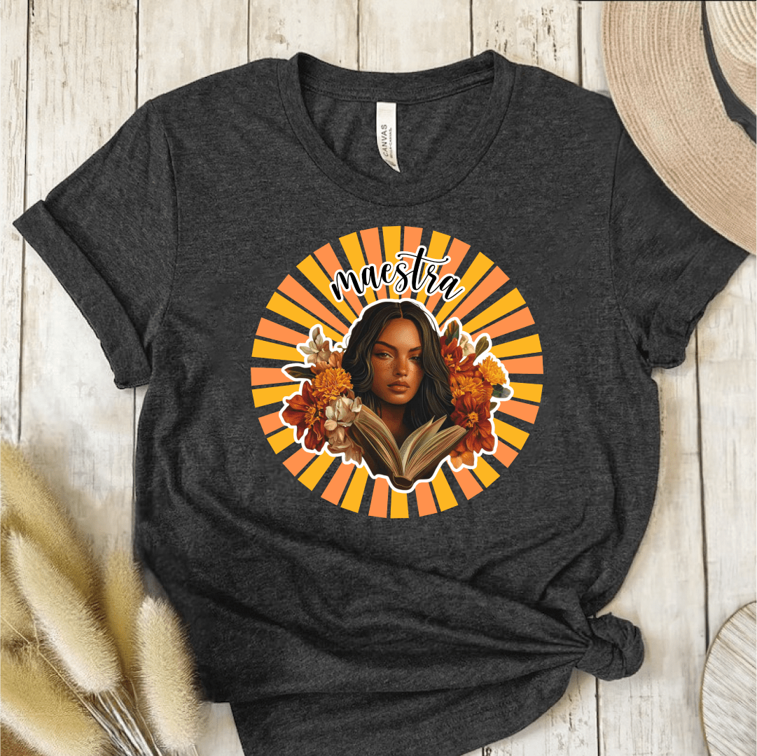 T-Shirt Dark Gray Heather / XS Maestra Girl Flowers T-Shirt