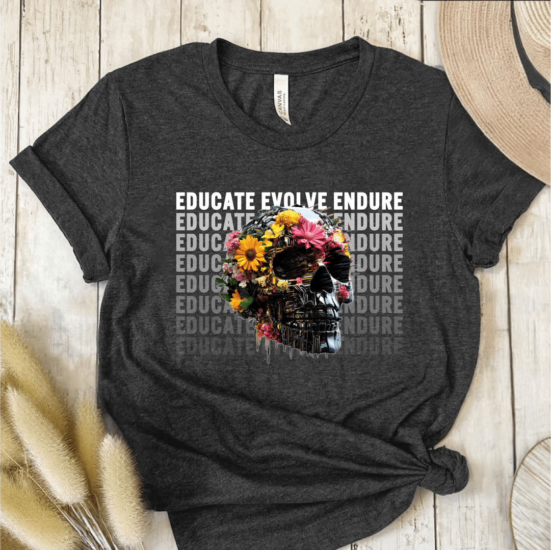T-Shirt Dark Grey Heather / S Educate Evolve Endure T-Shirt